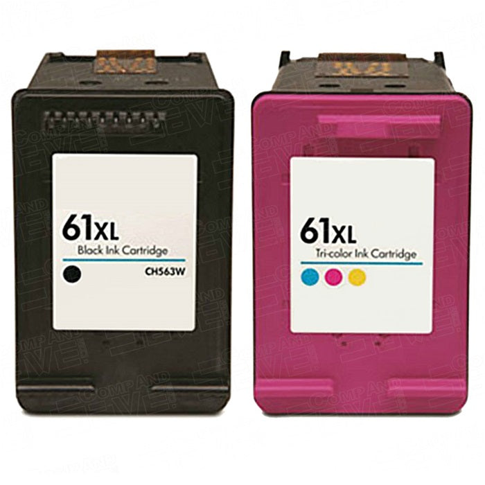 HP 61XL Black/Color Ink Cartridges Combo Compatible